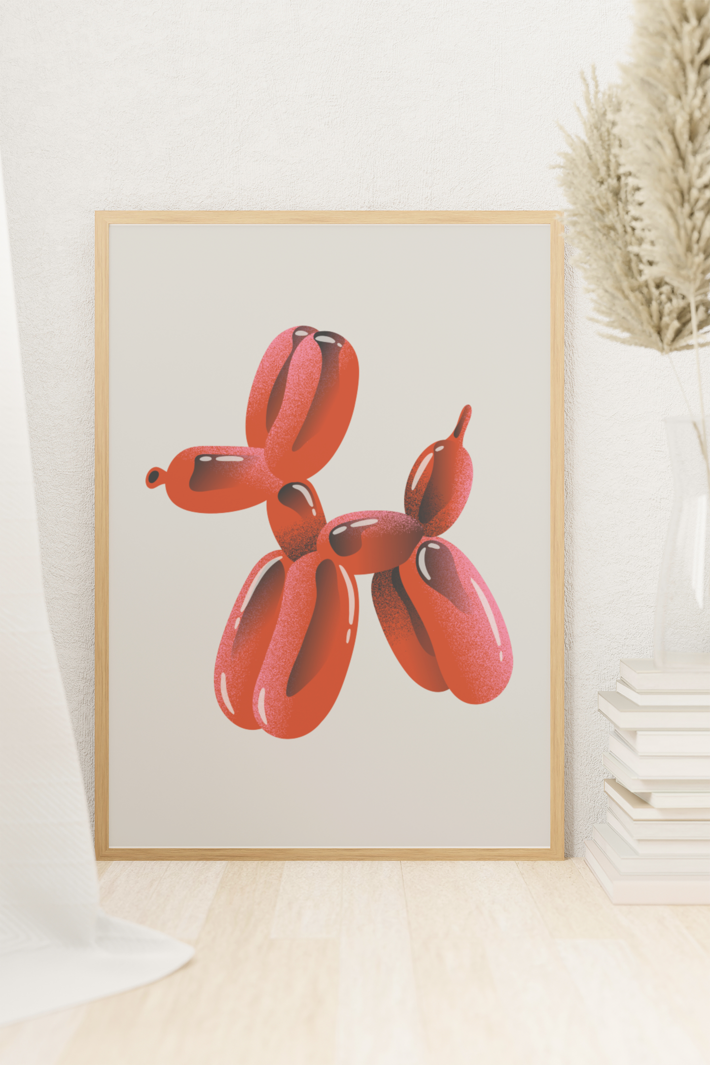 Retro Balloon Dog Digital Art Print – Pop Art Wall Decor